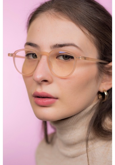 Focus On E-TS001 Wilson Matte Cream Mavi Işık Filtreli Erkek Ekran Gözlüğü Şeffaf