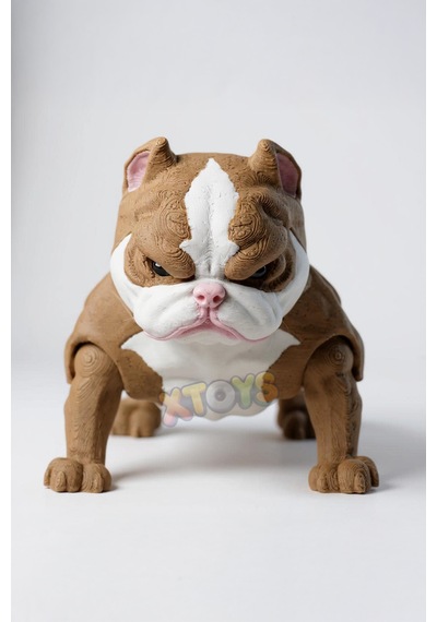 Bulldog Köpek Figürü Anahtarlık, Hediyelik Çanta Aksesuarı Ve Hareketli Oyuncak Dozer Kahverengi
