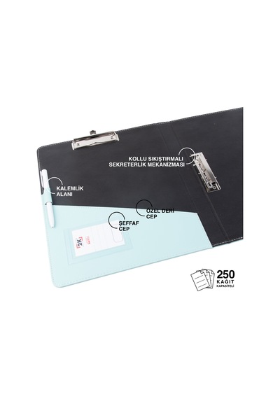 Evrak Sunum Tanıtım Firma Klasörü Sekreterlik A4 150 Yaprak Kapasiteli Ring Binder File Vegan 26,5x32 Cm 508-11