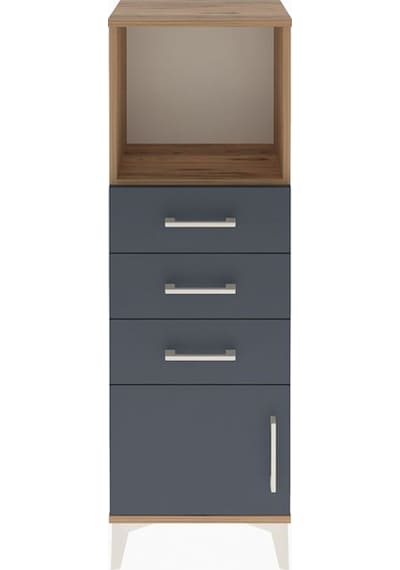 Arges Dolap Tek Raflı 3 Çekmeceli Tek Kapaklı 44x30x134 Çam-antrasit Atlas Çam