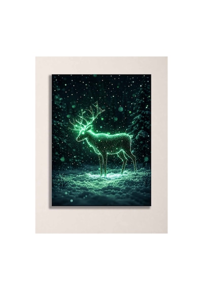 Geyik Ve Kar Baskılı Metal Tablo Wall Art Çok Renkli - 909182814 Çok Renkli - 909182814 Çok Renkli