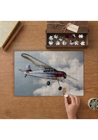 Hafif Yolcu Uçağı Tasarımı 240 Parça Ahşap Puzzle Ahşap Kutuda Mpy20142