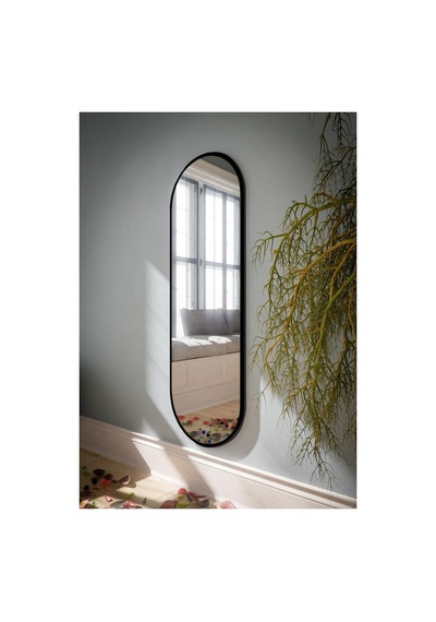 Tr Siyah Oval Dekoratif Boy Duvar Aynası,siyah 50x150 Diğer