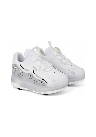 Beyaz Işıklı Patenli Ortopedik Unisex Çocuk Spor Ayakkabı Nils Beyaz