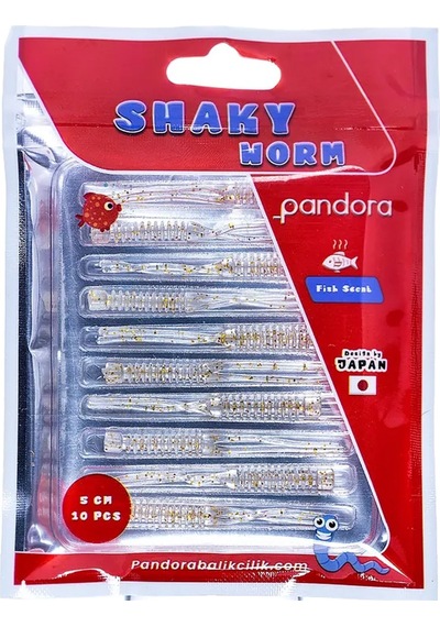 Pandora Shaky Worm 5cm 10 Adet Lrf Silikonu Red Berry