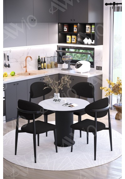 Avvio Talex Bohem Ayak Siyah Polo Metal Sandalye 90x90 Yemek Masası Mutfak Masası Masa Sandalye Takımı Beyaz Avvio Talex Bohem Ayak Siyah Polo Metal Sandalye 90x90 Yemek Masası Mutfak Masası Masa Sandalye Takımı Beyaz