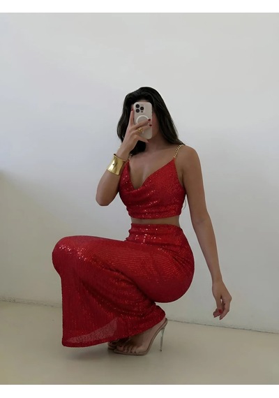 Havens Ruby Payet Takım Pullu Kırmızı