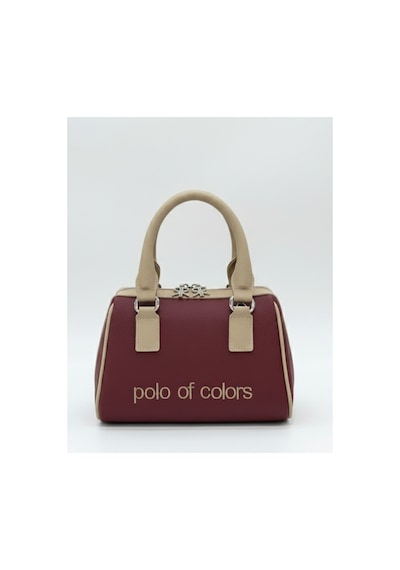 Polo Of Colors Kadın Deri Görünümlü El Omuz Çantası Bordo