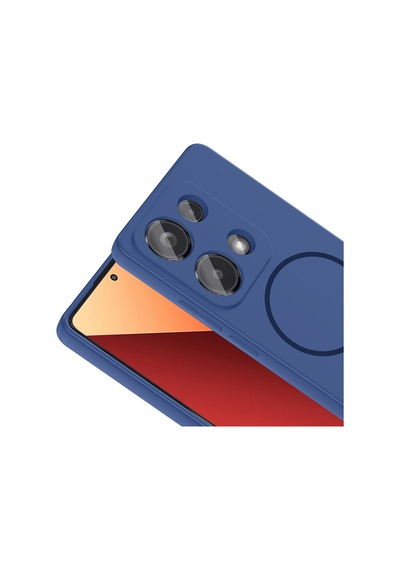 Xiaomi Redmi Note 13 Pro 4g Kılıf Magsafe Destekli Kamera Korumalı Yumuşak Silikon Pazarplus Lacivert