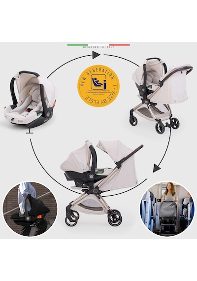 Elele Pilota Premium Kabin Tipi Travel Sistem Bebek Arabası Bej
