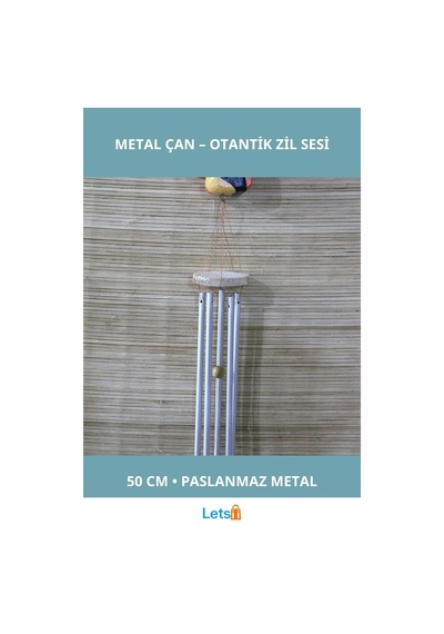 Estetik Dayanıklı Metal Çan 50 Cm Dekoratif Aksesuar 1 Adet