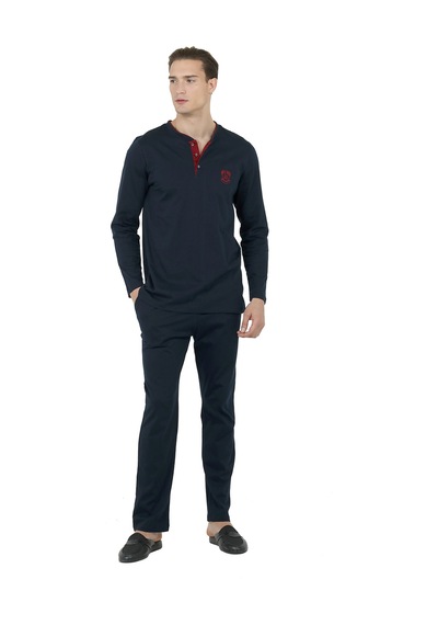 D's Damat Ds Damat Regular Fit Cotton Pijama Takımı K.lacivert Ds501005 R035 Lacivert
