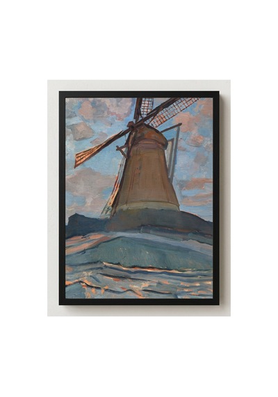 Mondrian Yel Değirmeni, Dallas Çerçevesiz Poster 21x30 Cm A4 Tablo Modern Sanat Duvar Dekoru