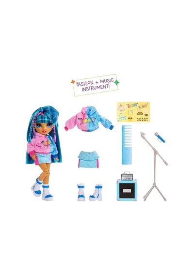 Rainbow High Jr High Rock Grubu Moda Bebek Serisi Skyler, Sunny, Bella Ve Amaya, Müzik Aksesuarlarıyla 56120347