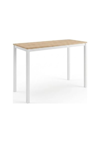 Minimal Meşe Desenli Çok Amaçlı Mutfak Masası 116x45x75cm Beyaz Metal Profil Ayaklı Beyaz Meşe Minimal Meşe Desenli Çok Amaçlı Mutfak Masası 116x45x75cm Beyaz Metal Profil Ayaklı Beyaz Meşe
