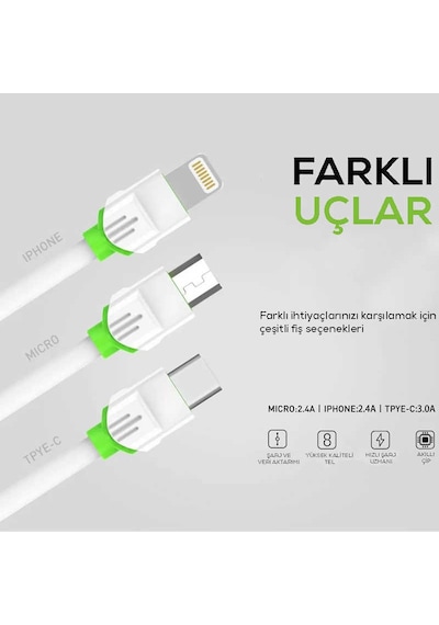 Beyaz Ls32 Type-c Usb Kablo-zore