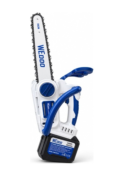 Algaride Wedo 36v 3ah Akülü Zincirli Testere 1200w Güç 13.000 Rpm 35 Cm Kılavuz 1/4 Zincir Bahçe Dal Ve Odun Kesim Makinesi