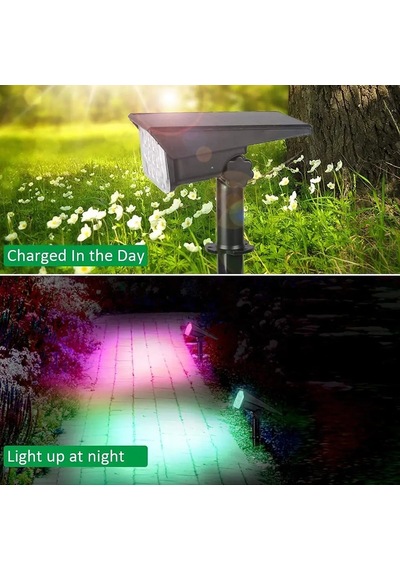 Solar Led Bahçe Aydınlatması - Renk Değiştiren Bahçe Lambası, Su Geçirmez Dekoratif Peyzaj Işığı Adet - 1 Adet