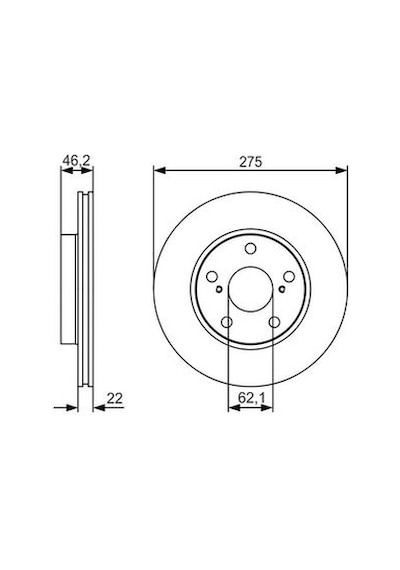 Toyota Auris E15 06-12 1.6 2006-2012 Bosch Ön Disk 275mm 2 Adet