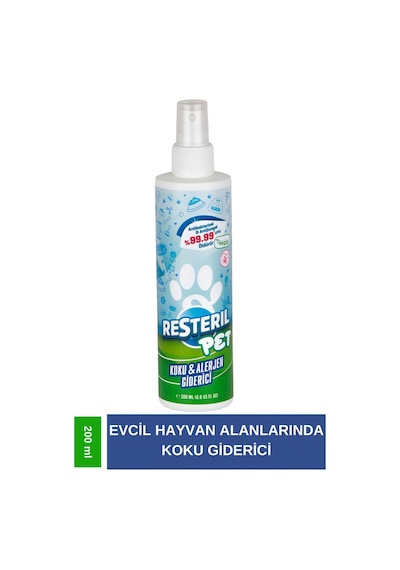 Resteril Parfümsüz Kedi Kumu Tuvaleti Koku  Evcil Hayvan Hijyen Spreyi 200 ML