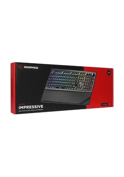 Rampage Kb-r101 Impressıve Gri-siyah Usb Rgb Aydınlatmalı İnce Tasarım Red Switch Oyuncu Klavyesi K