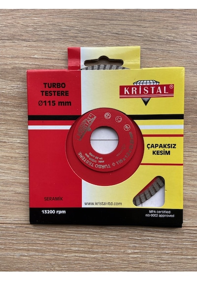 Kod:33450 Kristal Turbo Kanallı Elmas Testere 115MM Kristal