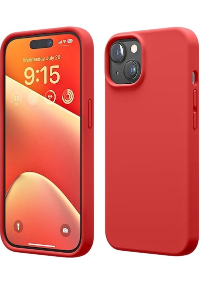 Apple Uyumlu iPhone 15  Silikon Kılıf - Pastel Renk Tonu Esnek Tam Koruma Kapak - Kırmızı