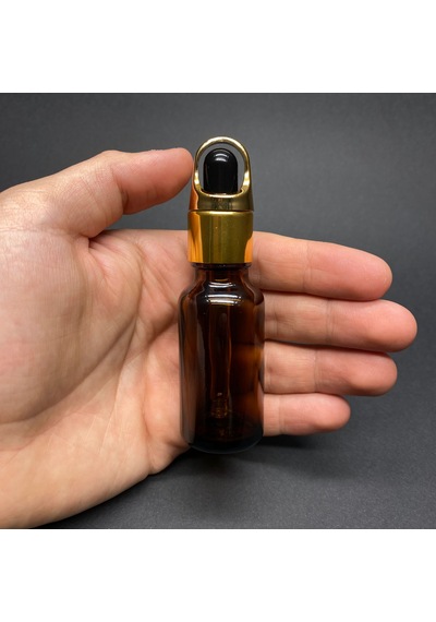 Amber Cam Damlalıklı Şişe Sepet Model Metalik Kapak  20 ML
