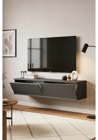 Tda1214a - Zeynep120 Duvara Montaj Tv Stand, Tv Rafı, Tv Sehpası Antrasit 120cm