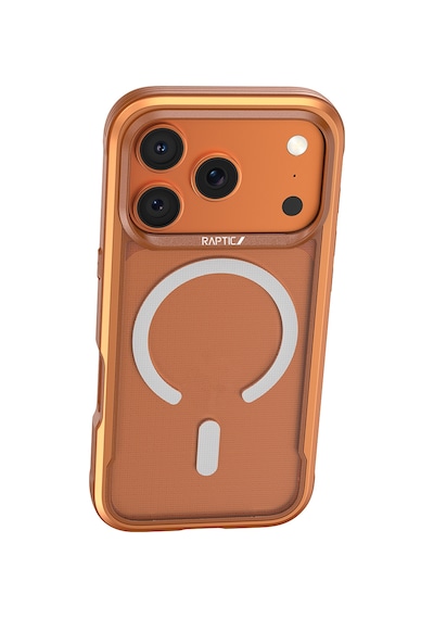 Apple Uyumlu iPhone 17 Pro Max Kılıf M-safeli Raptic Shield Classic Serisi Şeffaf Tasarım C-magnet Kapak Turuncu Turuncu