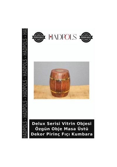 Delux Serisi Vitrin Objesi Özgün Obje Masa Üstü Dekor Pirinç Fıçı Kumbara