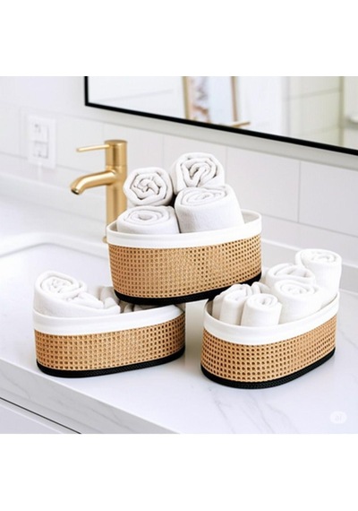 Paçi Wicker Premium Serisi Oval 3'lü Set Organizer Çok Renkli