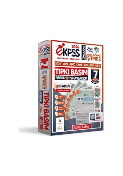 2026 Ekpss Önlisans Genel Görme İşitme-2 ÖSYM Çıkmış Soru Tıpkı Basım 7li Kitapçık Tg Deneme Paketi