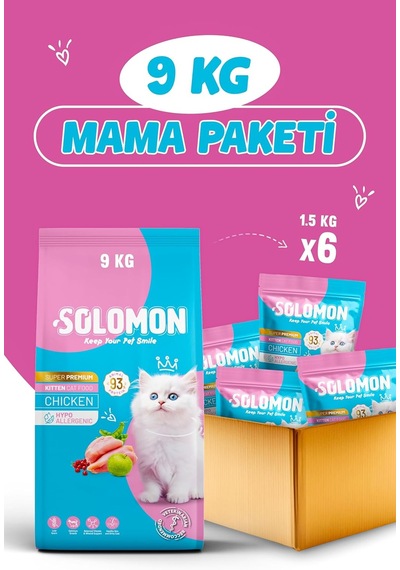 Kitten Yavru Tavuklu Süper Premium Kedi Maması 9 Kg - Hipoalerjenik - Düşük Tahıllı - Yüksek Hayvansal Proteinli