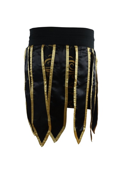 Dragondo Mt3031 Muay Thai Kick Boks Şortu Taytlı Püsküllü Şort Siyah Siyah