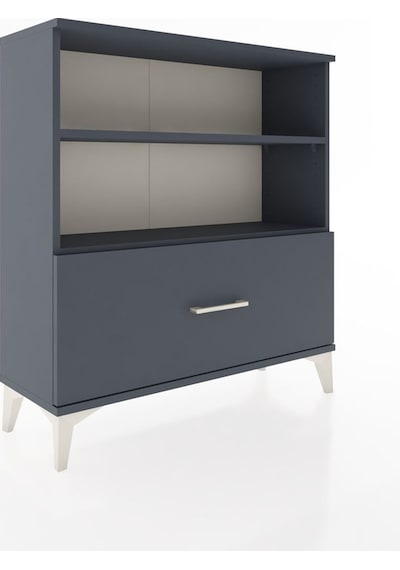 Arges Şifonyer 2 Raflı Tek Çekmeceli 88x30x96 Antrasit-antrasit Antrasit