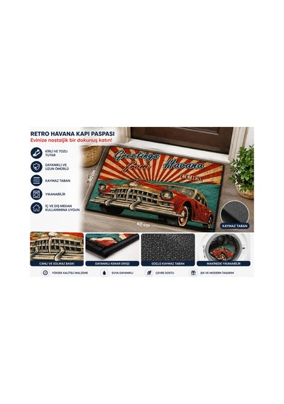 Dikkat Ürün İncedir/ Halıfleks Şeklindedir Kapı Önü Paspas / İç Ve Dış Paspas Kırmızı Kırmızı