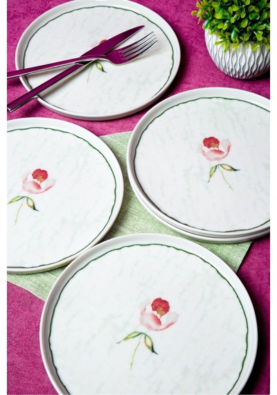Heda Porselen Ebrusu 6'lı Pasta Tabağı Seti