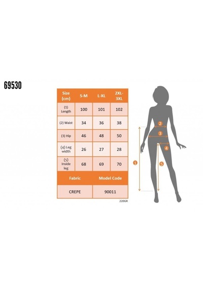 Gizers Giyim Kadın Üste Oturan Paçası Bilek Üzerinde Biten Krep Kumaş Kumaş Pantolon 36 S - 50 5xl Siyah