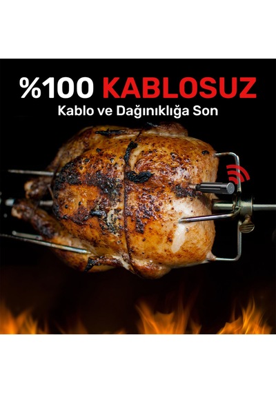 Thermopro Tp961 Şarjlı 150m Kablosuz Alarmlı 1problu Telefon Kontrollü Profesyonel Gıda Termometresi