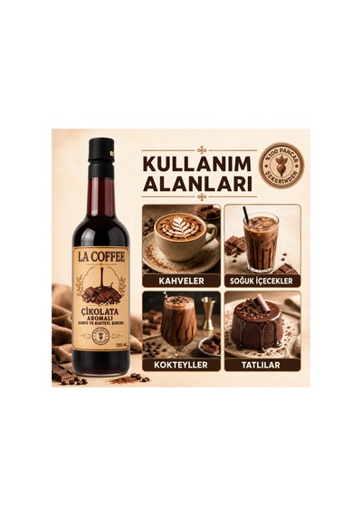 La Coffee Çikolata Aromalı Kahve Ve Kokteyl Şurubu 750 Ml - %100 Pancar Şekerli