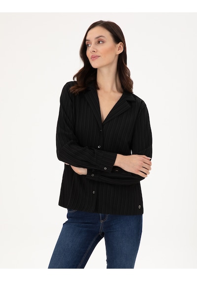 Pierre Cardin Kadın Siyah Gömlek Desenli 50296179-vr046 Siyah