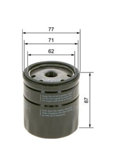 Opel Astra G 1.6 1997-2005 Bosch Yağ Filtresi C16sel-x16szr-x16xel-z16se-z16xe