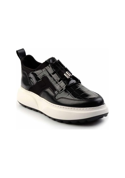 Bambi Siyah Siyah Leather Erkek Sneaker E01194010203 Siyah