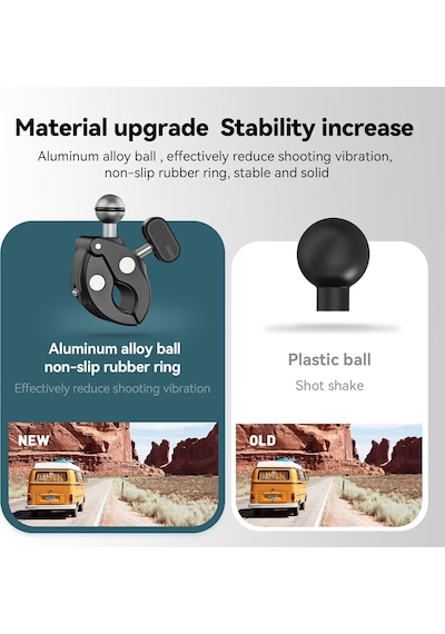 Motosiklet Gidonu Bisiklet Montaj Kelepçeleri İçin Gopro Hero 13 12 11 10 9 Djı Osmo Action 5 Pro 4 3 Insta360,360 Çift Top Başlı Kelepçe Tutucu 1/4-20 Mm Kamera Ve Telefon İçin Adaptör