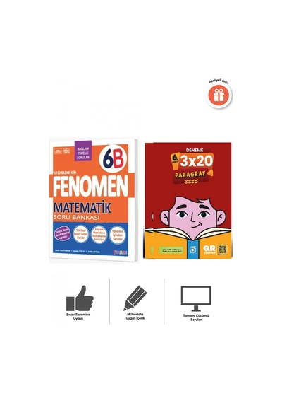 Fenomen 2027 6. Sınıf Matematik B Soru Bankası 3x20 Paragraf Deneme Bigelio Yayıncılık
