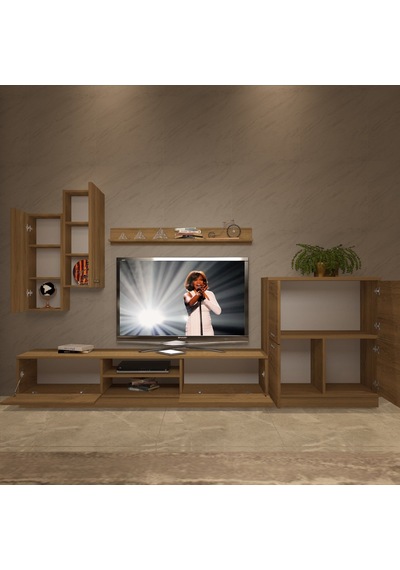 Decoraktiv Eko 6b Mdf Dvd Tv Ünitesi Tv Sehpası - Naturel Pera