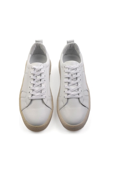 Beyaz Hakiki Deri Erkek Sneaker E01442500643 Beyaz