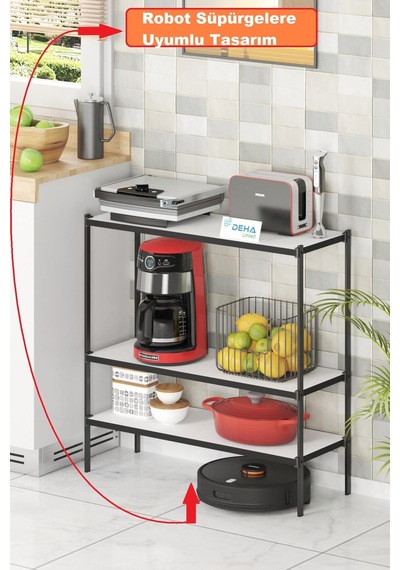 80x30 Ayarlanabilir Raflı Çok Amaçlı Üç Katlı Sehpa Mutfak Organizer Dresuar Kitaplık Raf Konsol Siyah 80x30 Ayarlanabilir Raflı Çok Amaçlı Üç Katlı Sehpa Mutfak Organizer Dresuar Kitaplık Raf Konsol Siyah