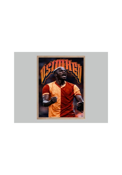 Victor Osimhen Poster Tek Parça Ahşap Çerçeveli Tablo Çok Renkli - 844531211 Çok Renkli